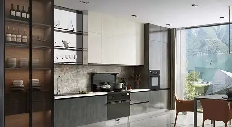 通透個性的現(xiàn)代簡約廚房，帥豐集成灶也能輕松駕馭