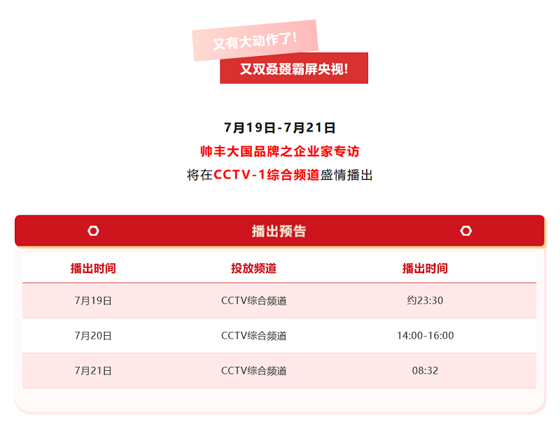 帥豐電器再度霸屏央視，大國品牌，“豐”華正茂