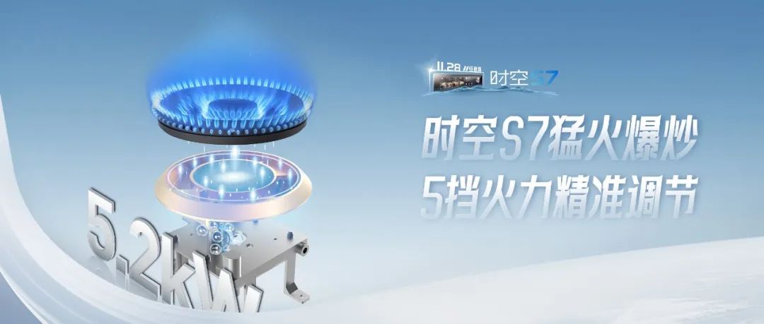 尖端性能旗艦，行業(yè)5大引領(lǐng) | 時空S7一鍵猛火爆炒，5擋火力精準(zhǔn)調(diào)節(jié)