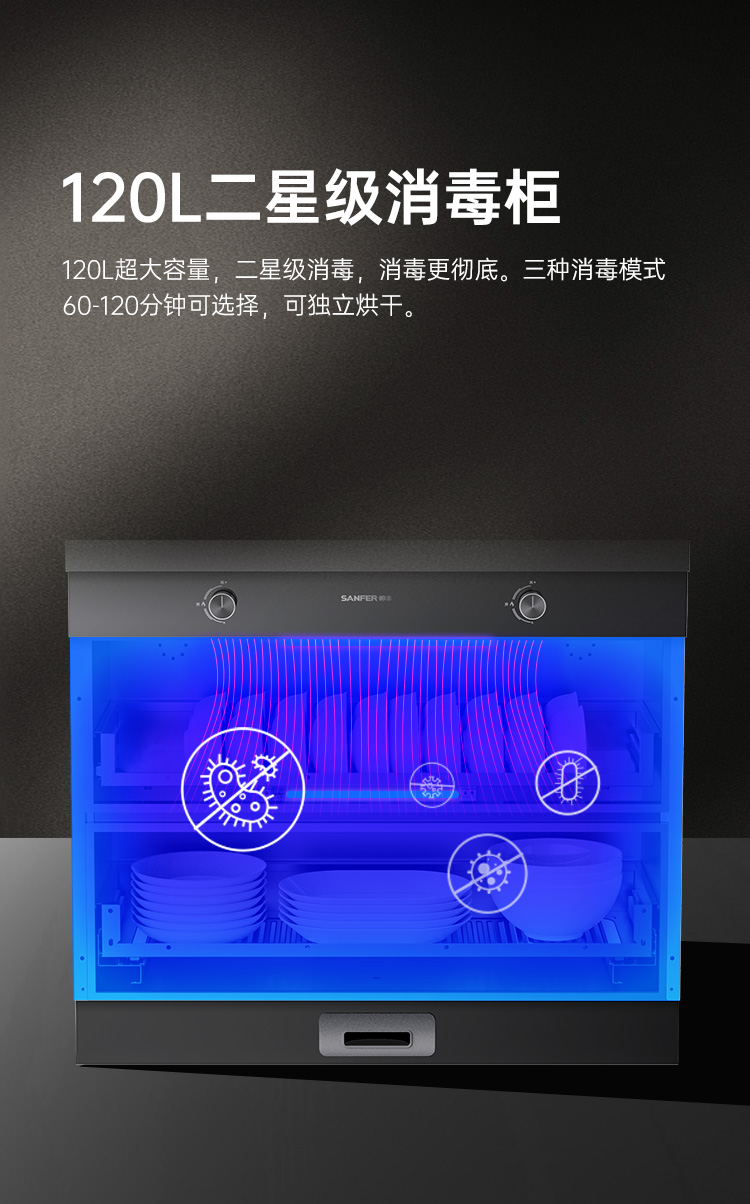 帥豐D3消毒柜（一氣一電）集成灶