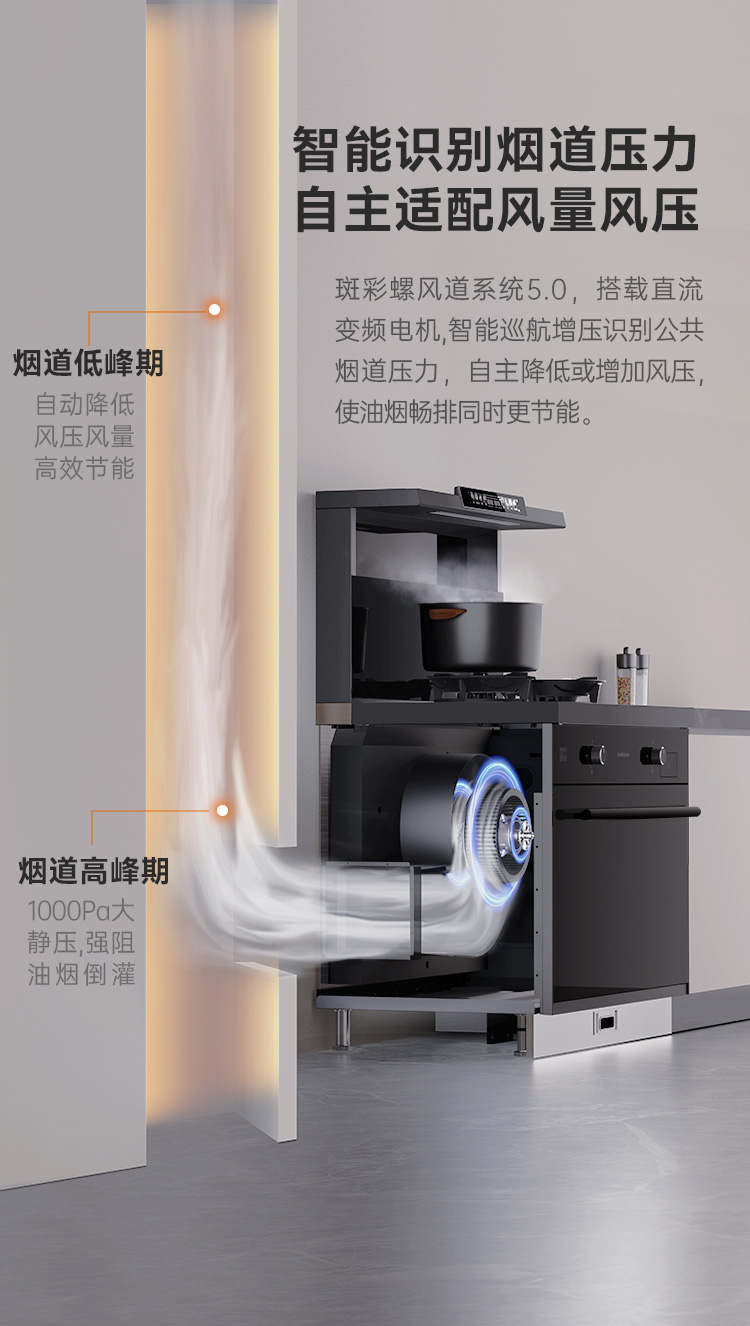 帥豐天機3消毒柜款（黑）集成灶