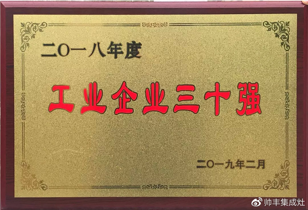 工業(yè)企業(yè)三十強、納稅二十強、金牛獎，連獲三項大獎，帥豐成2018大贏家