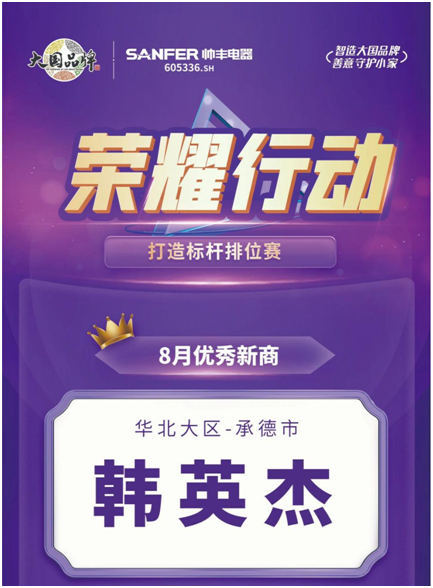 榮耀行動|帥豐集成灶八月優(yōu)秀經(jīng)銷商表彰